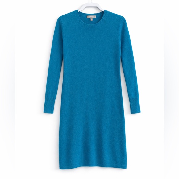 Neiman Marcus Dresses & Skirts - Neiman Marcus 100% Cashmere Bright Blue Sweater Dress Size M